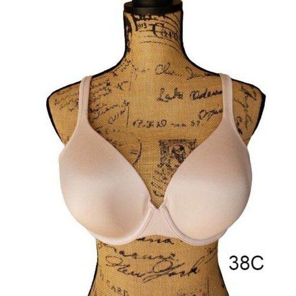 Women's Bra 38C Pink Plunge Body Shine Full-Coverage Underwire Bra 38C NEW - Picture 1 of 6